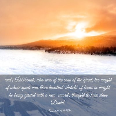 Picture 03 - 2 Samuel 21:16 ASV - and Ishbibenob, who was of the sons of the giant, - Bible Verse Picture