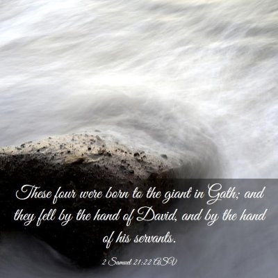 Picture 03 - 2 Samuel 21:22 ASV - These four were born to the giant in Gath; and - Bible Verse Picture
