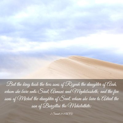 Picture 03 - 2 Samuel 21:8 ASV - But the king took the two sons of Rizpah the - Bible Verse Picture