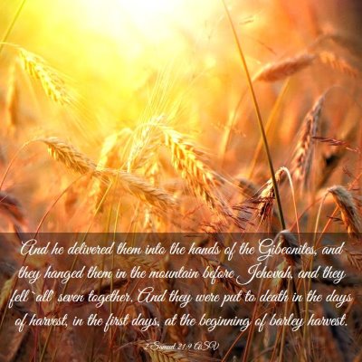 Picture 03 - 2 Samuel 21:9 ASV - And he delivered them into the hands of the - Bible Verse Picture