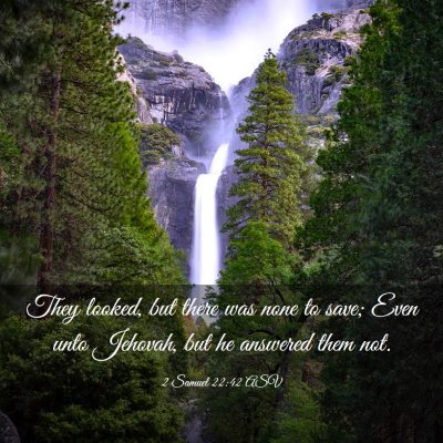 Picture 03 - 2 Samuel 22:42 ASV - They looked, but there was none to save; Even - Bible Verse Picture
