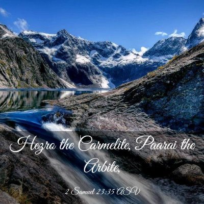Picture 03 - 2 Samuel 23:35 ASV - Hezro the Carmelite, Paarai the - Bible Verse Picture