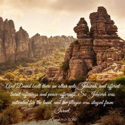 Picture 03 - 2 Samuel 24:25 ASV - And David built there an altar unto Jehovah, and - Bible Verse Picture