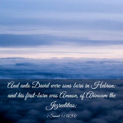 Picture 03 - 2 Samuel 3:2 ASV - And unto David were sons born in Hebron: and his - Bible Verse Picture