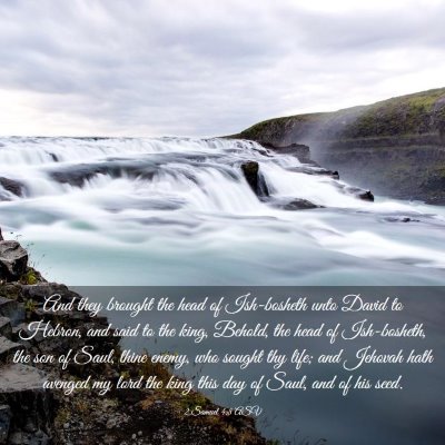 Picture 03 - 2 Samuel 4:8 ASV - And they brought the head of Ish-bosheth unto - Bible Verse Picture