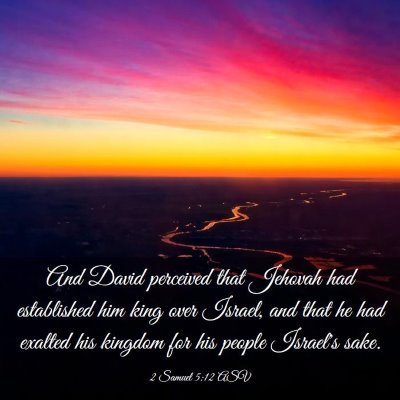 Picture 03 - 2 Samuel 5:12 ASV - And David perceived that Jehovah had established - Bible Verse Picture
