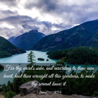 Picture 03 - 2 Samuel 7:21 ASV - For thy word's sake, and according to thine own - Bible Verse Picture