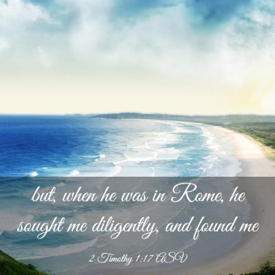 Picture 03 - 2 Timothy 1:17 ASV - but, when he was in Rome, he sought me - Bible Verse Picture