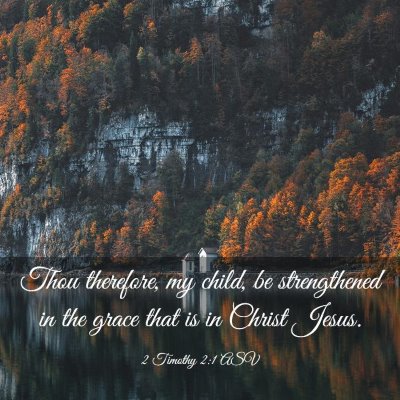 Picture 03 - 2 Timothy 2:1 ASV - Thou therefore, my child, be strengthened in the - Bible Verse Picture