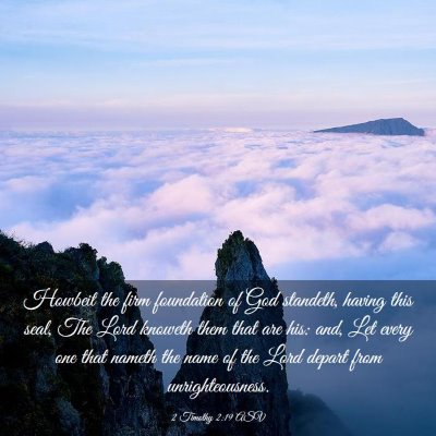 Picture 03 - 2 Timothy 2:19 ASV - Howbeit the firm foundation of God standeth, - Bible Verse Picture