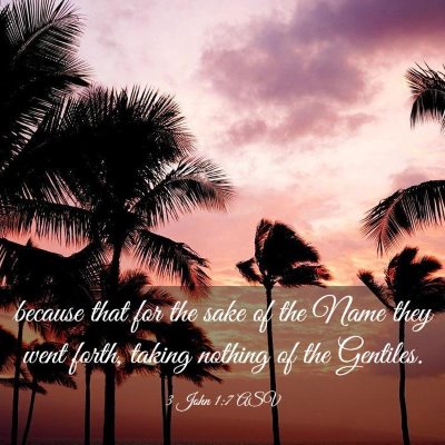 Picture 03 - 3 John 1:7 ASV - because that for the sake of the Name they went - Bible Verse Picture