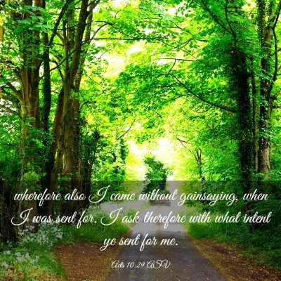 Picture 03 - Acts 10:29 ASV - wherefore also I came without gainsaying, when I - Bible Verse Picture