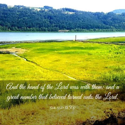 Picture 03 - Acts 11:21 ASV - And the hand of the Lord was with them: and a - Bible Verse Picture