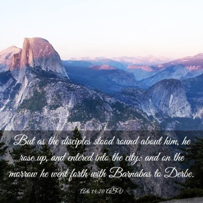 Picture 03 - Acts 14:20 ASV - But as the disciples stood round about him, he - Bible Verse Picture