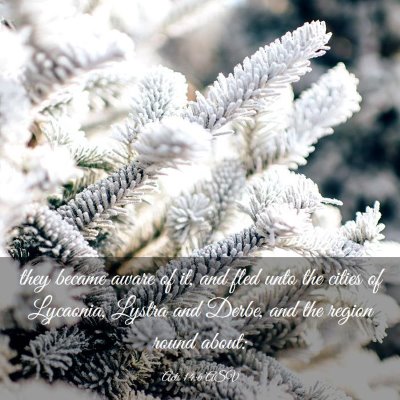 Picture 03 - Acts 14:6 ASV - they became aware of it, and fled unto the cities - Bible Verse Picture