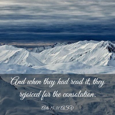 Picture 03 - Acts 15:31 ASV - And when they had read it, they rejoiced for the - Bible Verse Picture