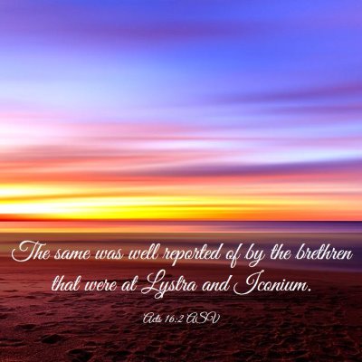 Picture 03 - Acts 16:2 ASV - The same was well reported of by the brethren - Bible Verse Picture