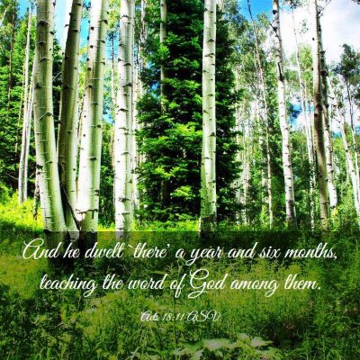 Picture 03 - Acts 18:11 ASV - And he dwelt `there' a year and six months, - Bible Verse Picture