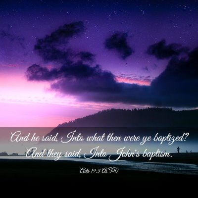 Picture 03 - Acts 19:3 ASV - And he said, Into what then were ye baptized? And - Bible Verse Picture