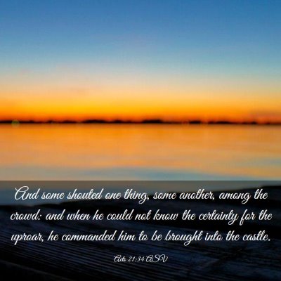 Picture 03 - Acts 21:34 ASV - And some shouted one thing, some another, among - Bible Verse Picture