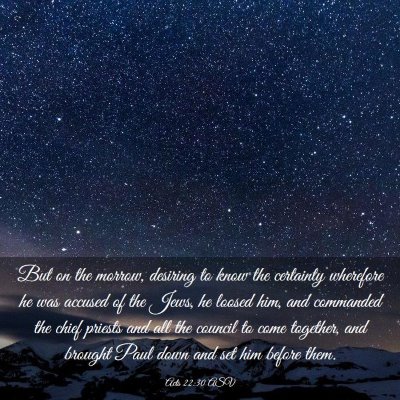 Picture 03 - Acts 22:30 ASV - But on the morrow, desiring to know the certainty - Bible Verse Picture