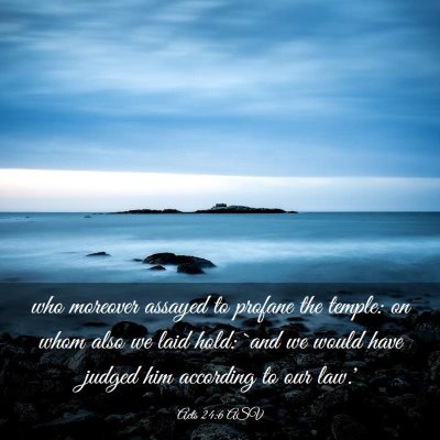 Picture 03 - Acts 24:6 ASV - who moreover assayed to profane the temple: on - Bible Verse Picture