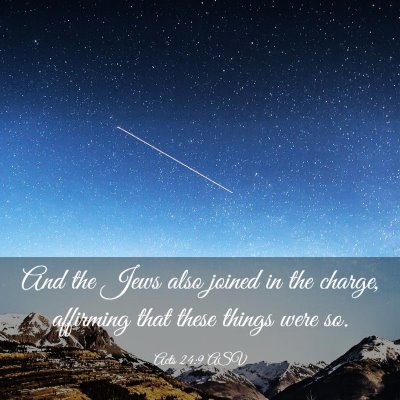 Picture 03 - Acts 24:9 ASV - And the Jews also joined in the charge, affirming - Bible Verse Picture