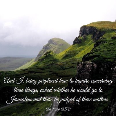 Picture 03 - Acts 25:20 ASV - And I, being perplexed how to inquire concerning - Bible Verse Picture