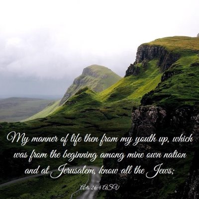 Picture 03 - Acts 26:4 ASV - My manner of life then from my youth up, which - Bible Verse Picture