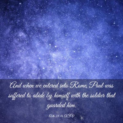 Picture 03 - Acts 28:16 ASV - And when we entered into Rome, Paul was suffered - Bible Verse Picture