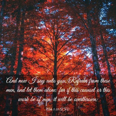 Picture 03 - Acts 5:38 ASV - And now I say unto you, Refrain from these men, - Bible Verse Picture