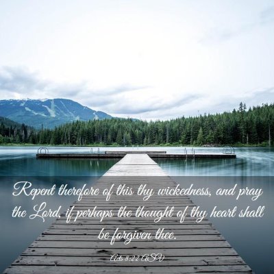 Picture 03 - Acts 8:22 ASV - Repent therefore of this thy wickedness, and pray - Bible Verse Picture