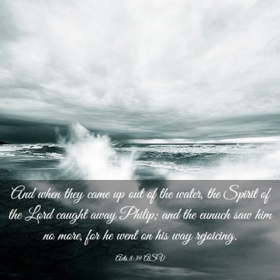 Picture 03 - Acts 8:39 ASV - And when they came up out of the water, the - Bible Verse Picture