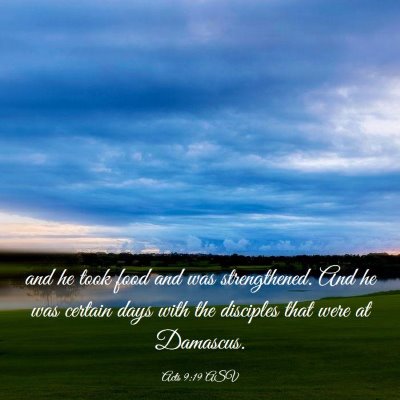 Picture 03 - Acts 9:19 ASV - and he took food and was strengthened. And he was - Bible Verse Picture
