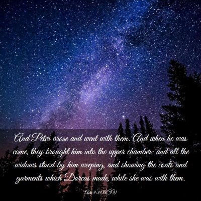 Picture 03 - Acts 9:39 ASV - And Peter arose and went with them. And when he - Bible Verse Picture