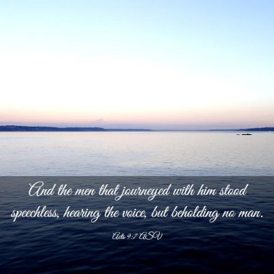 Picture 03 - Acts 9:7 ASV - And the men that journeyed with him stood - Bible Verse Picture