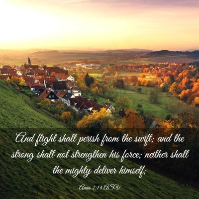 Picture 03 - Amos 2:14 ASV - And flight shall perish from the swift; and the - Bible Verse Picture