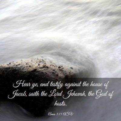 Picture 03 - Amos 3:13 ASV - Hear ye, and testify against the house of Jacob, - Bible Verse Picture