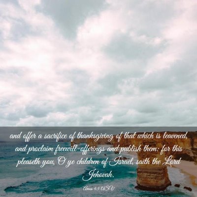 Picture 03 - Amos 4:5 ASV - and offer a sacrifice of thanksgiving of that - Bible Verse Picture