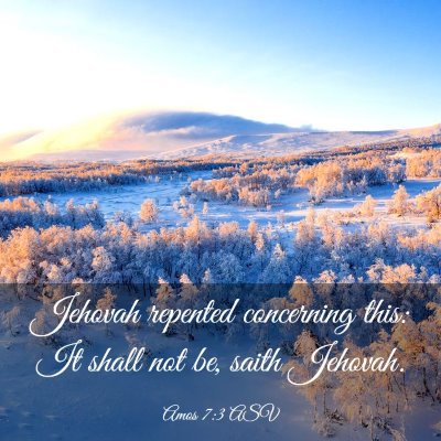 Picture 03 - Amos 7:3 ASV - Jehovah repented concerning this: It shall not - Bible Verse Picture