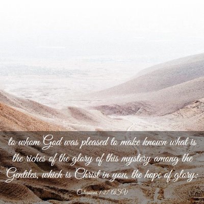 Picture 03 - Colossians 1:27 ASV - to whom God was pleased to make known what is the - Bible Verse Picture