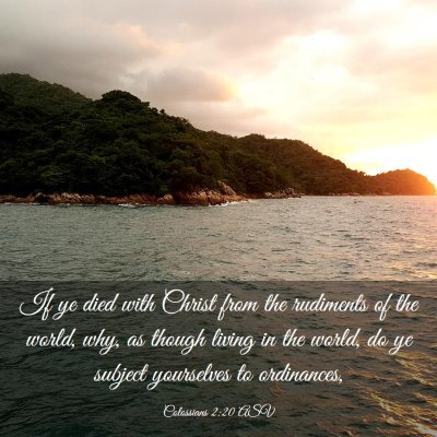 Picture 03 - Colossians 2:20 ASV - If ye died with Christ from the rudiments of the - Bible Verse Picture