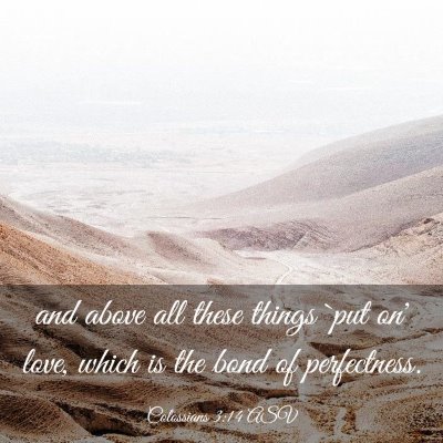Picture 03 - Colossians 3:14 ASV - and above all these things `put on' love, which - Bible Verse Picture
