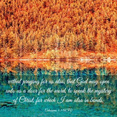 Picture 03 - Colossians 4:3 ASV - withal praying for us also, that God may open - Bible Verse Picture