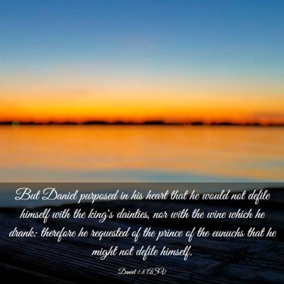 Picture 03 - Daniel 1:8 ASV - But Daniel purposed in his heart that he would - Bible Verse Picture