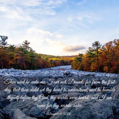 Picture 03 - Daniel 10:12 ASV - Then said he unto me, Fear not, Daniel; for from - Bible Verse Picture