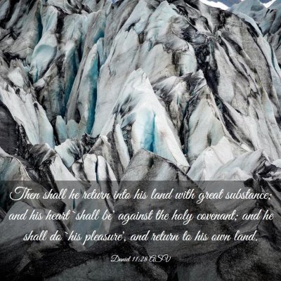 Picture 03 - Daniel 11:28 ASV - Then shall he return into his land with great - Bible Verse Picture