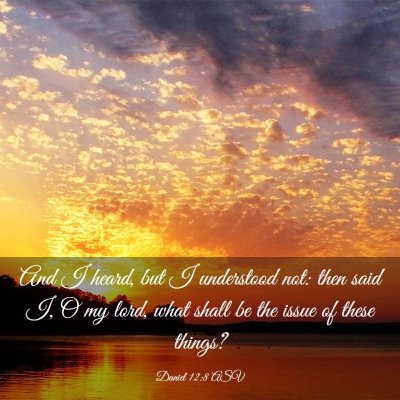 Picture 03 - Daniel 12:8 ASV - And I heard, but I understood not: then said I, O - Bible Verse Picture
