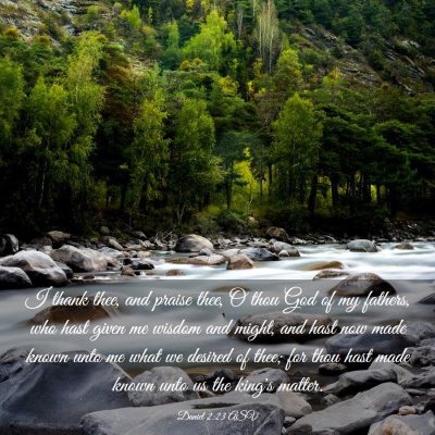 Picture 03 - Daniel 2:23 ASV - I thank thee, and praise thee, O thou God of my - Bible Verse Picture