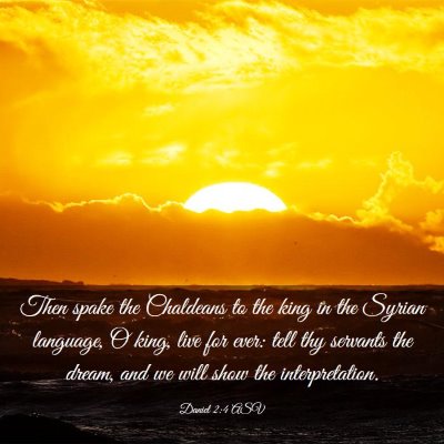 Picture 03 - Daniel 2:4 ASV - Then spake the Chaldeans to the king in the - Bible Verse Picture